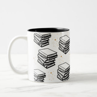 "Bücher-Design" Zweifarbige Tasse