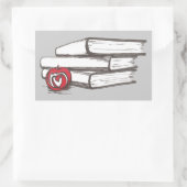 Bücher + Ein Apfel | Anpassbar Rechteckiger Aufkleber (Tasche)