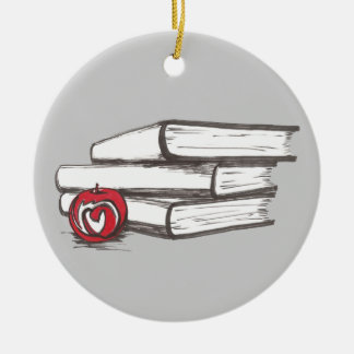Bücher + Eine kundengerechte Bücherwurm-Verzierung Keramik Ornament