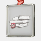 Bücher + Eine Verzierung | Apples | kundengerecht Silbernes Ornament (Links)