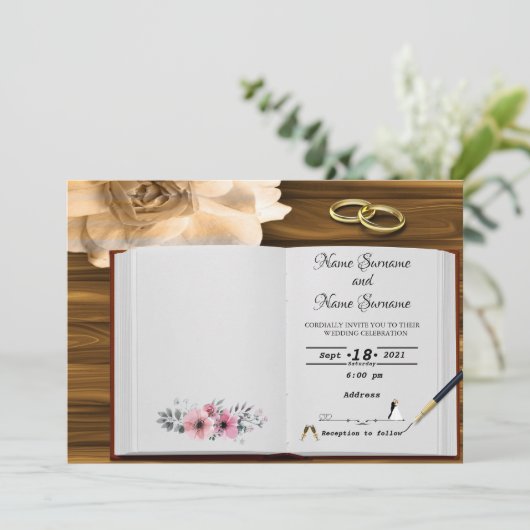 Bücher Einladung (Stehend Vorderseite)