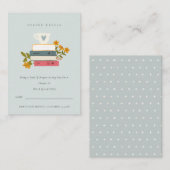 Bücher Floral Diaper Raffle Mum Baby Dusche Begleitkarte (Vorne/Hinten)