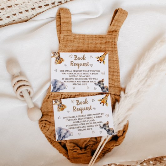 Bücher fordern moderne TierBaby-Dusche Begleitkarte