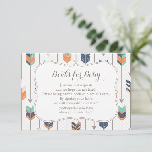 Bücher fordern Stammes- Pfeil-Marine-orange Begleitkarte (Stehend Vorderseite)