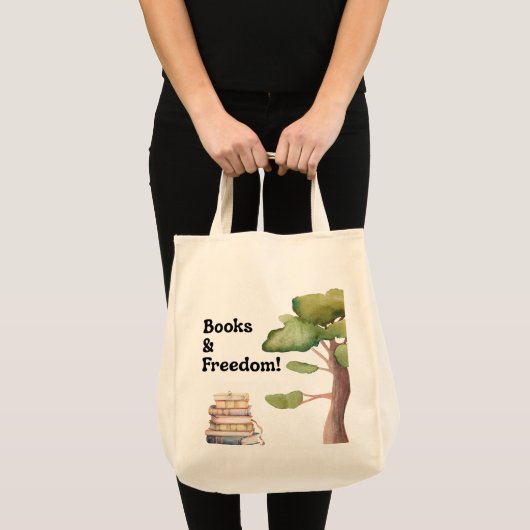 Bücher + Freiheit Reader Tote Tragetasche (Vorderseite (Produkt))