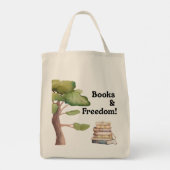 Bücher + Freiheit Reader Tote Tragetasche (Rückseite)