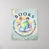 Bücher führen Sie durch moderne und Niedliche Leinwanddruck (Vorderseite)