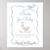 Bücher für Alberne Gänse Blue Bow Babydusche Poster (Vorne)