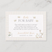 Bücher für Alberne Gänse Whimsical Beige Dusche Begleitkarte (Vorderseite)