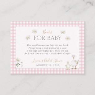 Bücher für Alberne Gänse Whimsical Pink Dusche Begleitkarte