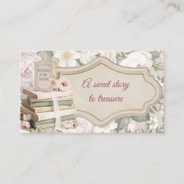 Bücher für Baby Beilagekarte | Florale Babyparty Begleitkarte