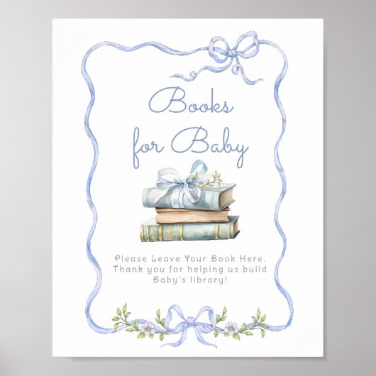 Bücher für Baby Blue Bogen New Chapter Babydusche Poster (Vorne)