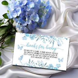 Bücher für Baby Blue Floral Baby Dusche Begleitkarte