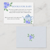 Bücher für Baby Blue Floral Teapot Babydusche Begleitkarte (Vorne/Hinten)