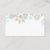 Bücher für Baby Blue Gold Snowflake Umschließungsk Begleitkarte (Rückseite)