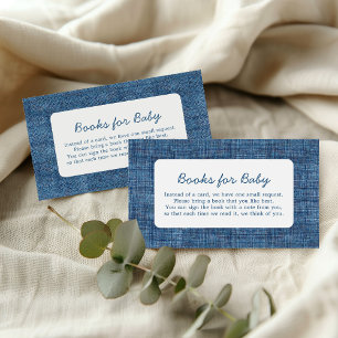 Bücher für Baby Blue Jean Baby Denim Baby Shower Begleitkarte