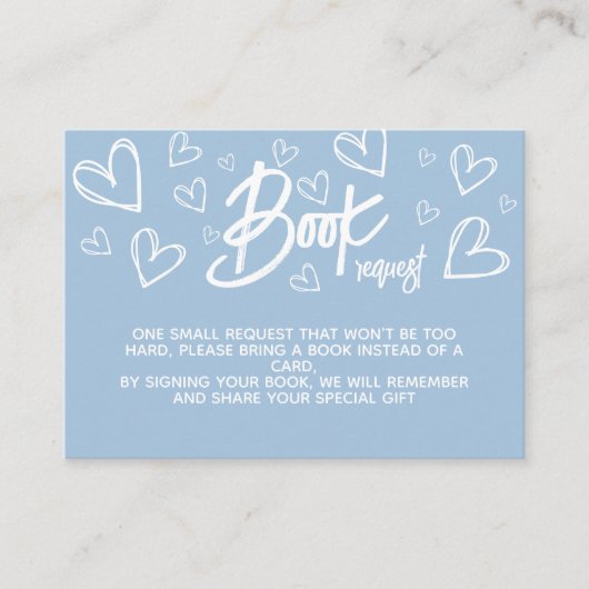 Bücher für Baby Blue Modern Dusche Begleitkarte (Vorderseite)