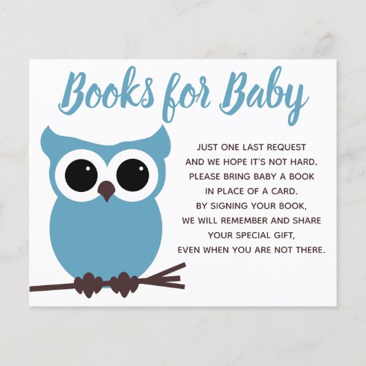 Bücher für Baby Blue Owl Babydusche (Vorderseite)