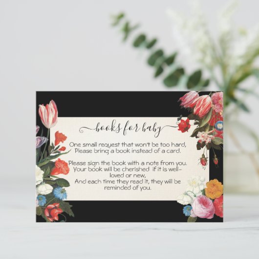 Bücher für Baby blühen Kinderduschkarte Einladung (Stehend Vorderseite)