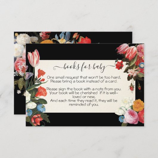 Bücher für Baby blühen Kinderduschkarte Einladung (Vorne/Hinten)