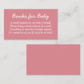 Bücher für Baby Blush Pink-Umschließkarte Begleitkarte (Vorne/Hinten)