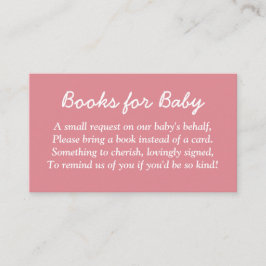 Bücher für Baby Blush Pink-Umschließkarte Begleitkarte