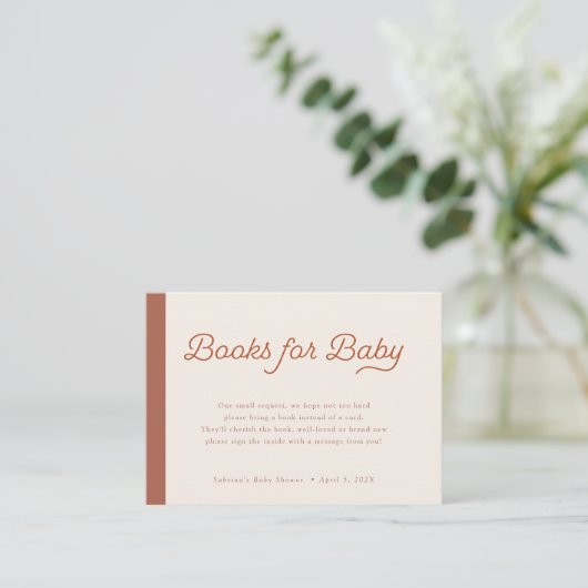 Bücher für Baby | Boho Minimalistisch Lines Begleitkarte (Stehend Vorderseite)