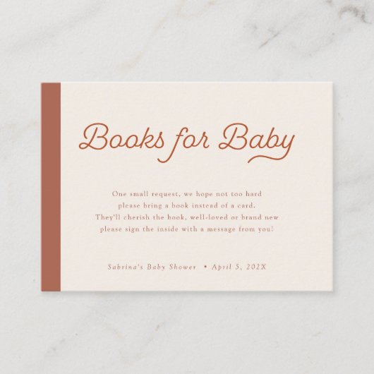 Bücher für Baby | Boho Minimalistisch Lines Begleitkarte (Vorderseite)