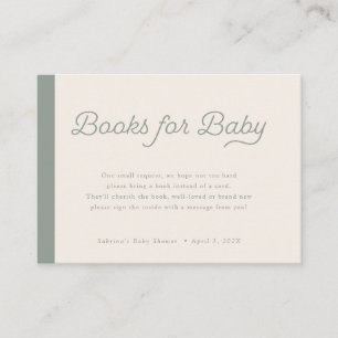 Bücher für Baby   Boho Minimalistisch Lines Sage Begleitkarte