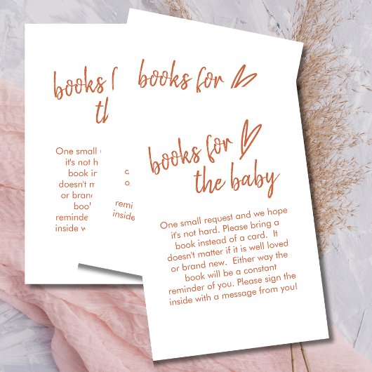 Bücher für Baby Boho Minimalistisches Herz Terraco Begleitkarte