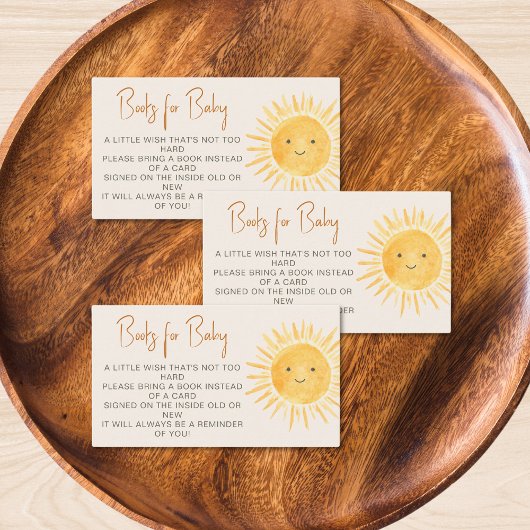 Bücher für Baby Boho Sunshine Babydusche Begleitkarte