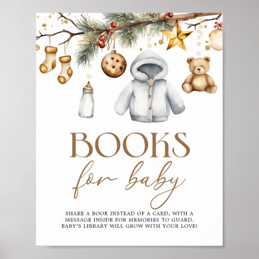 Bücher für Baby Boho Weihnachts-Weihnachtsdusche Poster (Vorne)