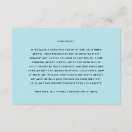 Bücher für Baby Boy Baby Dusche Begleitkarte