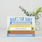 Bücher für Baby Boy Baby Shower Einladung (Stehend Vorderseite)