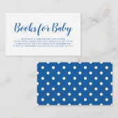 Bücher für Baby Bright Blue Polka Dot Baby Dusche Begleitkarte (Vorne/Hinten)