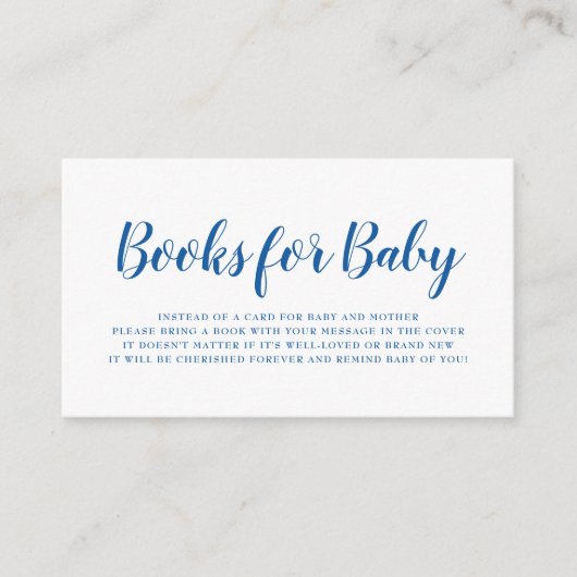 Bücher für Baby Bright Blue Polka Dot Baby Dusche Begleitkarte (Vorderseite)