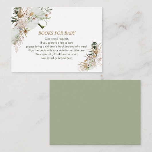 Bücher für Baby, Buchungsanfrage, Babydusche Boho Begleitkarte (Vorne/Hinten)
