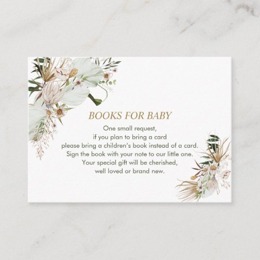 Bücher für Baby, Buchungsanfrage, Babydusche Boho Begleitkarte (Vorderseite)