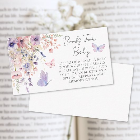 Bücher für Baby Butterfly Wildblume Babydusche Begleitkarte