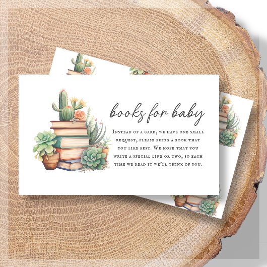 Bücher für Baby | Cactus Book Themed Baby Shower Begleitkarte