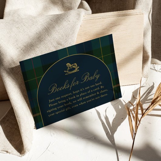 Bücher für Baby Card Classic Polo Dark Green Karie Begleitkarte