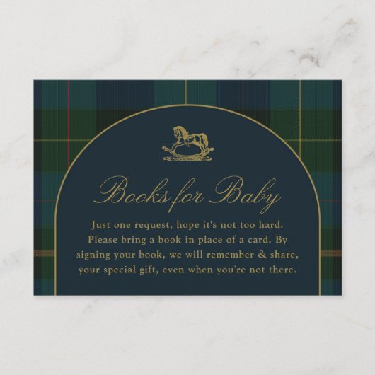 Bücher für Baby Card Classic Polo Dark Green Karie Begleitkarte (Vorderseite)