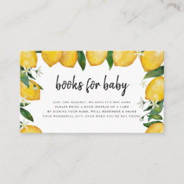 Bücher für Baby Card, Lemon Themed Baby Dusche Begleitkarte
