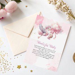 Bücher für Baby Card Stork & Cloud Baby Girl Theme Begleitkarte