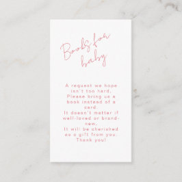 Bücher für Baby Chic Pink Seashell Baby Dusche Begleitkarte