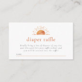 Bücher für Baby & Diaper Raffle Sun Baby Dusche Begleitkarte (Rückseite)