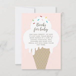 Bücher für Baby-Eiscreme-Rosa-Baby-Party Einladung