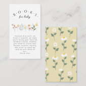 Bücher für Baby Elegante Beige Blütendusche Begleitkarte (Vorne/Hinten)