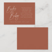 Bücher für Baby | Elegantes Script Terra Cotta Enc Begleitkarte (Vorne/Hinten)