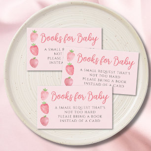 Bücher für Baby-Erdbeer-Baby-Party Rosa Begleitkarte